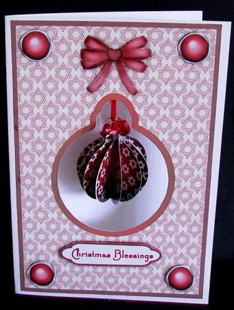 3D Red Christmas Bauble Dangler Embellishment by Rae Trees