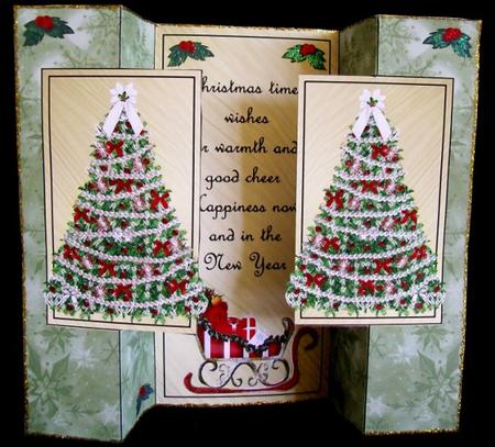 Oh Christmas Tree Double Fold Back Card by Rae Trees