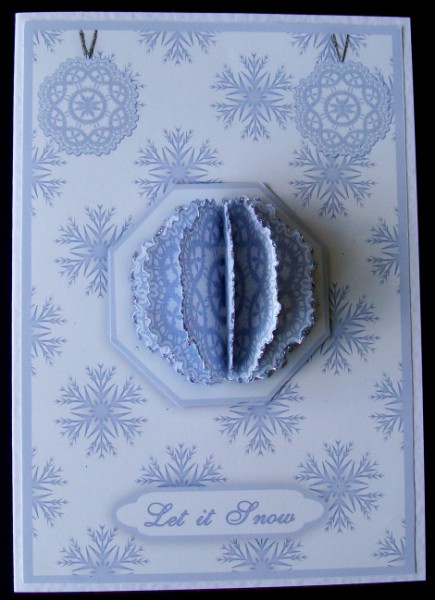 3D Snowflake Embellishment and Card Front by Rae Trees