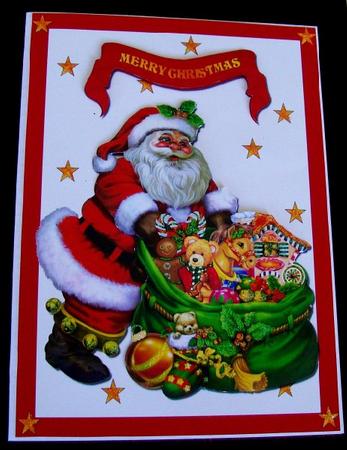 Santa's Sack Decoupage Quick Card Front by Rae Trees