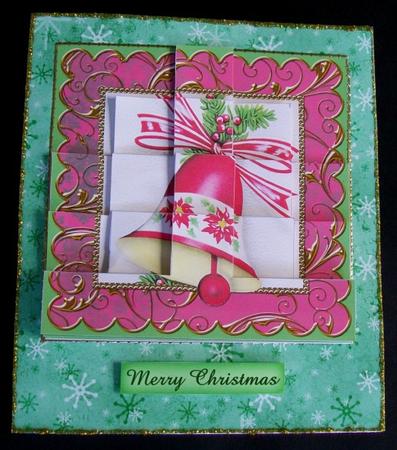 Christmas Bells Sgold 5inch Square Bottom Castle Stacker by Rae Trees
