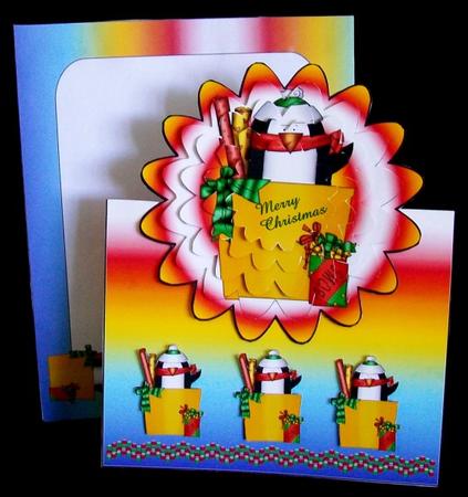 Gift Wrapping Penguin Over the Edge Kit by Rae Trees
