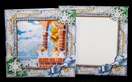 Angel Bell Pulling Snow Card Envelope Bottom Stacker Aio by Rae Trees