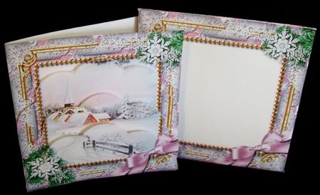 Snow Village Snow Card Envelope Scallop Bottom Stacker Aio by Rae Trees