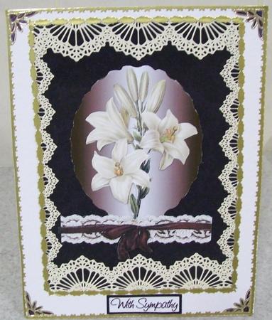 Vintage Black Damask Lace Blank Card by Rae Trees