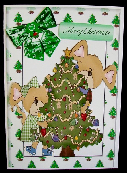 Playful Mice with a Christmas Tree by Rae Trees