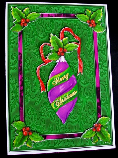 Merry Christmas - Purple Bauble by Rae Trees