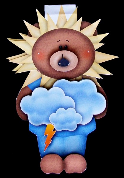 Weather Bear - Sun & Rain Flip-up Card by Rae Trees