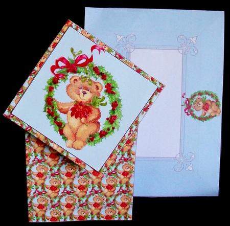 Christmas Bear Stubby Diamond Card Kit by Rae Trees