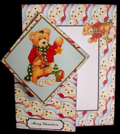 Teddy with Bear Slippers Stubby Diamond Top Card Kit by Rae Trees