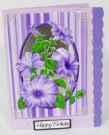 Blue Petunias Quick Card by Rae Trees