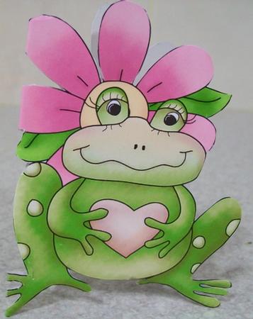 I Love Frogs Shaped Card by Rae Trees