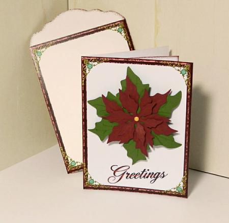 127 Poinsettia Christmas Card  by RAE CARR