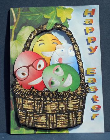 Smiley Eggs in a Basket by Raelene Power