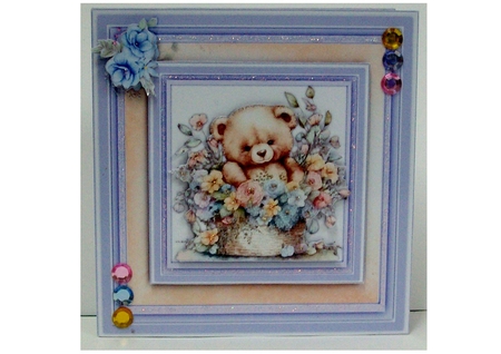 8x8 Mini Kit, Gorgeous Teddy in a Basket , 2 by Rayleen Bailey