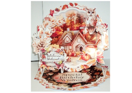 Autumn Blessings 1 Shaped Easel by Rayleen Bailey
