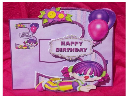 Age Birthday - Age 3 - Shaped Card by Rayleen Bailey