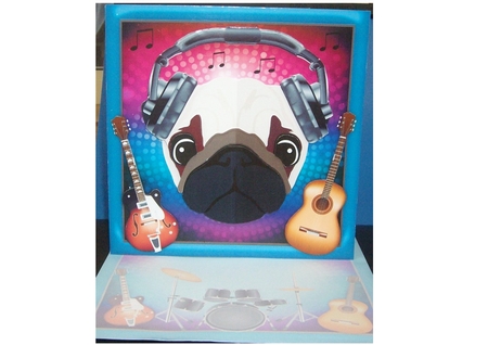 Pug Life Music Head Birthday Mini Card Kit by Rayleen Bailey