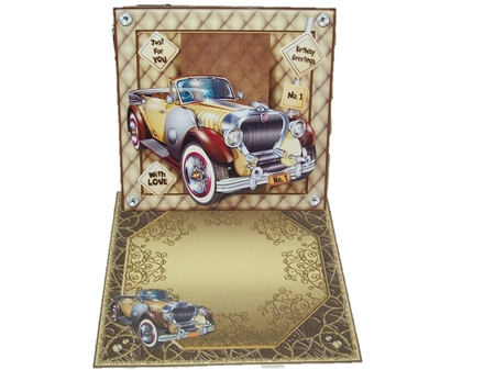 Male Car on Card Topper - Mustard Two Tone by Rayleen Bailey