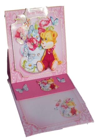 Teddy Tea Cup Card Front Kit. 4 by Rayleen Bailey