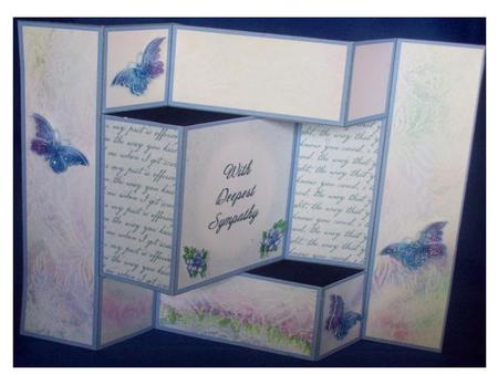 Fantasy Butterfly 3 - Deepest Sympathy - Tri Shutter Card by Rayleen Bailey