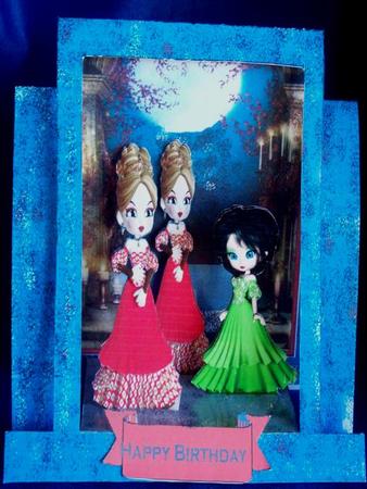 Cookie Princess at the Dance Card Front with Decoupage by Rayleen Bailey