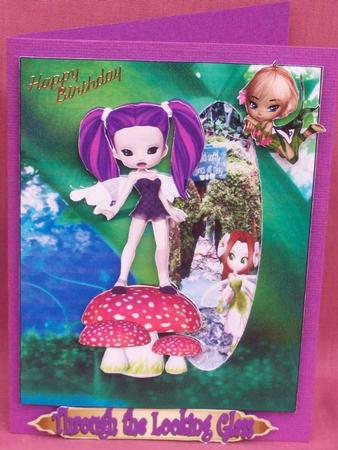 Cute Fairy on Toadstool Card Topper by Rayleen Bailey