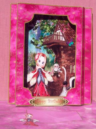 Blossom Fairy in Red A4 Card Front by Rayleen Bailey