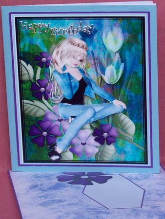 Delightful in Denim A4 Card Front by Rayleen Bailey