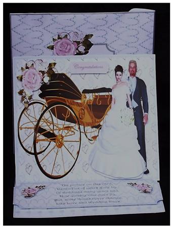 Gold Carriage with Wedding Couple A4 by Rayleen Bailey