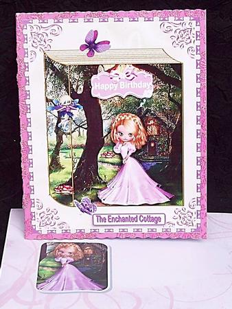 Pretty Lady in Woodland Scene, Folded Book A4 by Rayleen Bailey