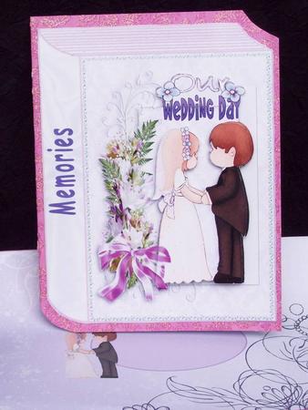 Wedding Couple in Flower Frame with Bow A4 Book by Rayleen Bailey
