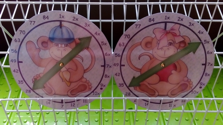 7 Times Table Clock Monkey Girl by Rebecca Polding