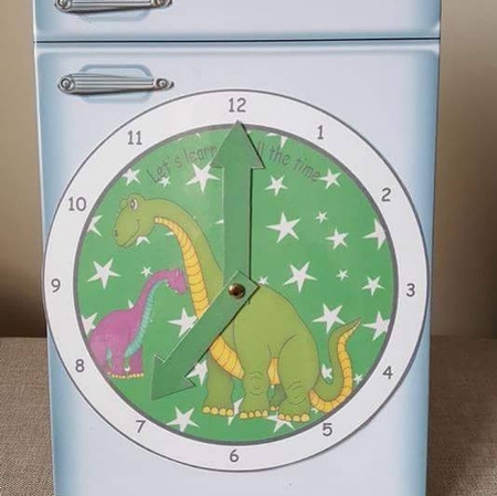 Tell the Time Basic Clock Dino by Rebecca Polding