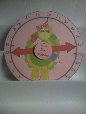 2x Table Clock Turtle Pink by Rebecca Polding