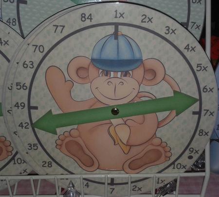 7 Times Table Clock Monkey Boy by Rebecca Polding
