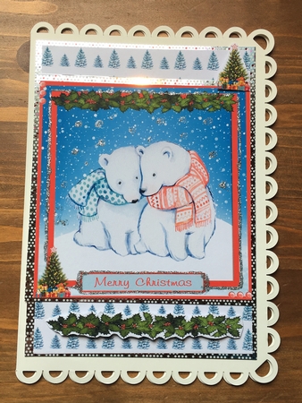 Christmas greeting card with Polar bears by Rebecca Ruff