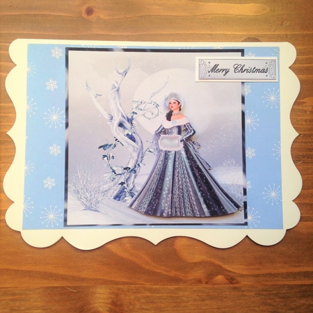 Snow Princess 2 - A4 sheet with decoupage by Rebecca Ruff