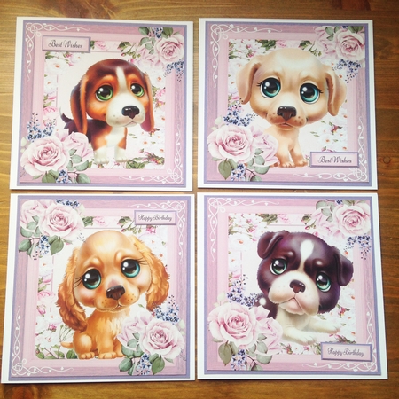 9 8x8 Cute Puppies Bumper Kit by Rebecca Ruff