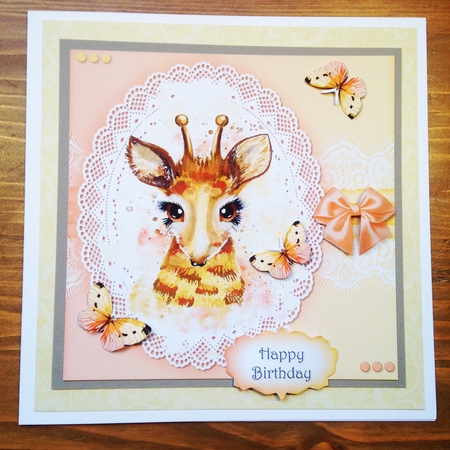 Giraffe and Butterflies by Rebecca Ruff