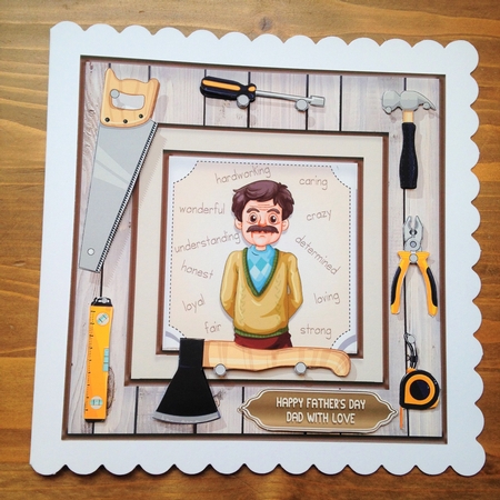 Dad in the Tool Shed Birthday/Fathers Day Card Topper by Rebecca Ruff