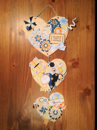 Spring is in the Air  Hanging Hearts Trio by Rebecca Ruff