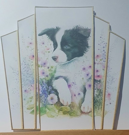 7x7 Art Deco Stacker - Border Collie Pup by rebecca  Weates