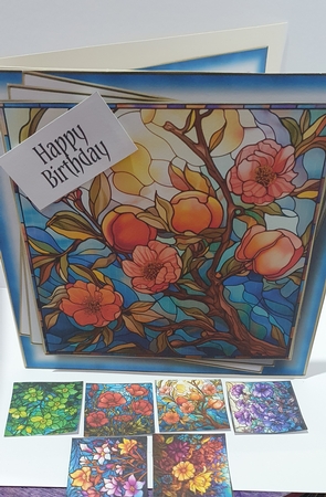 Gorgeous Stained Glass Flowers 5 Multi Topper Kit by rebecca  Weates