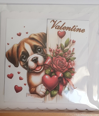 6x6 Puppy peeker Valentine 2 choice of four mini kit by rebecca  Weates