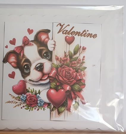 6x6 Puppy peeker Valentine 2 choice of four mini kit by rebecca  Weates