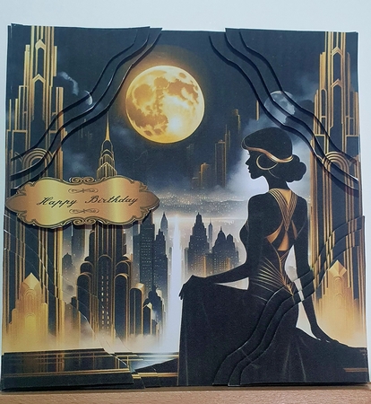 Beautiful Art Deco Lady (16) 7x7 Card Kit. Matching Box, Gift Bauble,Tag by rebecca  Weates