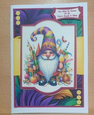 Mardi Gras Gnome - 5x7 by rebecca  Weates