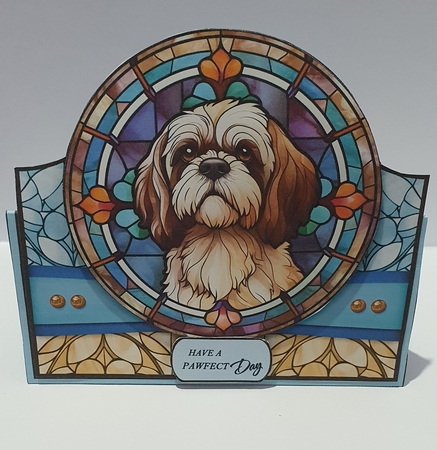 Love a Rescue-Stained Glass Topper Tent Card 2 by rebecca  Weates