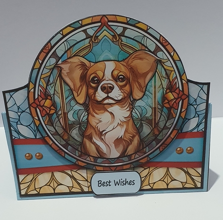 Love a Rescue-Stained Glass Topper Tent Card 2 by rebecca  Weates